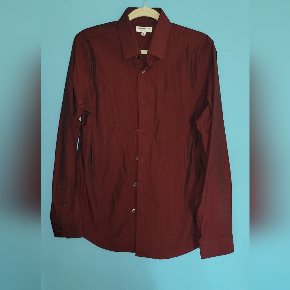 Men's Express 1MX Extra Slim Collared Button-down Long Sleeve Size Medium